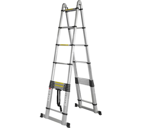 Лестница-стремянка телескопическая Forsage алюм. бытовая 4+4м 10+10 ступеней F-UP400-M(54171)