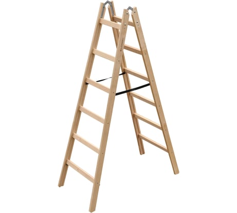 Стремянка-Ходули деревянная двусторонняя Алюмет 2х6 ступеней Серия WD1206