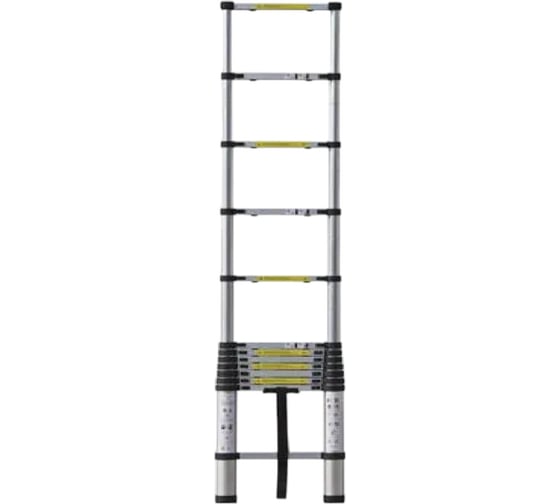 Телескопическая лестница Grassman 3,8 м, масса 9,5 кг, нагрузка до 150 кг, 13 ступеней (1/40) 023438