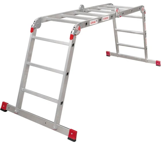 Лестница-трансформер алюминиевая Новая Высота Проф WIDE NV 3329, 4x3 перекладины, ширина 450 мм 3329403 1