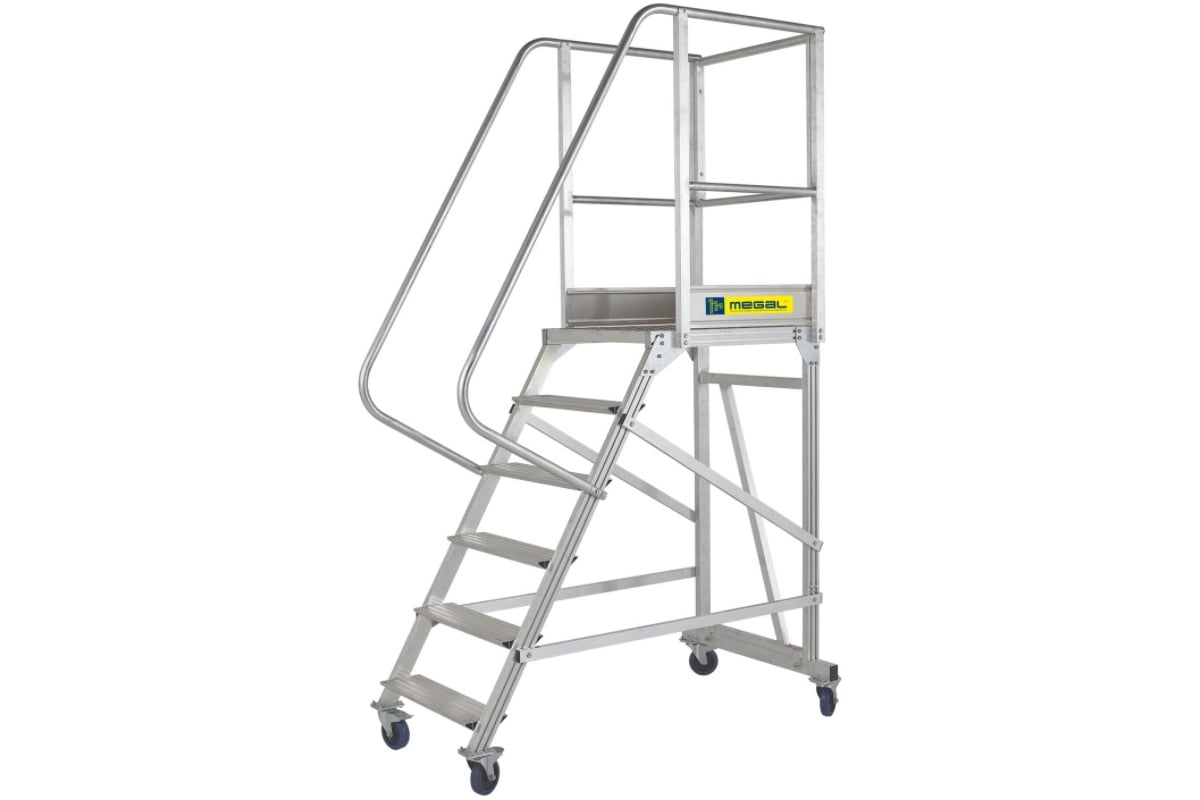 Разборная вышка-стремянка на колесах MEGAL ВС-1.0 150 кг 4687201843542 ...