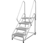 Передвижная монтажная подставка MEGAL (тип 2) 4 ступени с двумя поручнями 051204