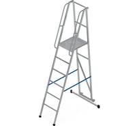 Лестница-платформа MEGAL фиксированной высоты - ЛПФВА Н=1.8-5 передвижная с траверсой 040804