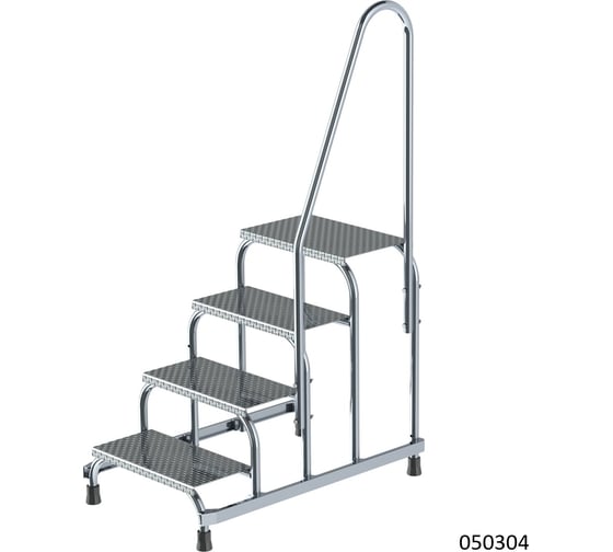 Монтажная подставка MEGAL (тип 1) 4 ступени с одним поручнем 050304