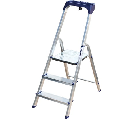 Стремянка алюминиевая с пластиковым органайзером Алюмет 3 ст., арт AM703AK011