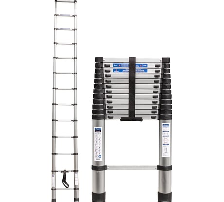 Лестница телескопическая алюм. бытовая 3.8м (13 ступ.) Scheppach Sch-UP380(65699)