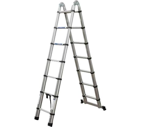 Лестница-стремянка телескопическая Scheppach алюминиевая, бытовая, 1.9+1.9 м, (6+6 ступеней) Sch-UP190-M(65703)