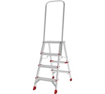 Стремянка алюминиевая Новая Высота NV 3136, 1x4 ступени, 80 мм, 350x260 мм, дуга безопасности 800 мм max нагрузка 225 кг 3136104