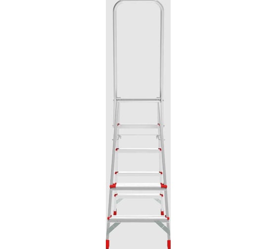 Стремянка алюминиевая Новая Высота NV 3136, 1x5 ступенией, 80 мм, 350x260 мм, дуга безопасности 800 мм 3136105