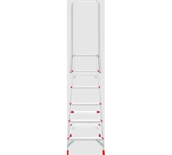 Стремянка алюминиевая Новая Высота NV 3136, 1x6 ступенией, 80 мм, 350x260 мм, дуга безопасности 800 мм 3136106