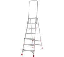 Стремянка алюминиевая Новая Высота NV 3136, 1x7 ступенией, 80 мм, 350x260 мм, дуга безопасности 800 мм 3136107