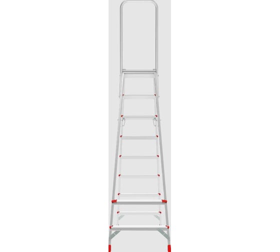 Стремянка алюминиевая Новая Высота NV 3136, 1x8 ступеней, 80 мм, 350x260 мм, дуга безопасности 800 мм 3136108