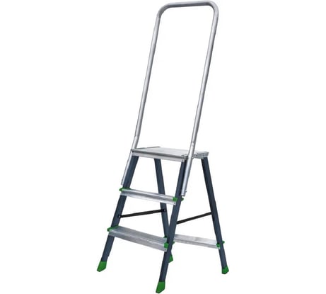 Стремянка Новая Высота ст./ал. NV 2136, 1x3 ступеней, 80 мм, площадка 350x260 мм, дуга безопасности 800 мм 2136103