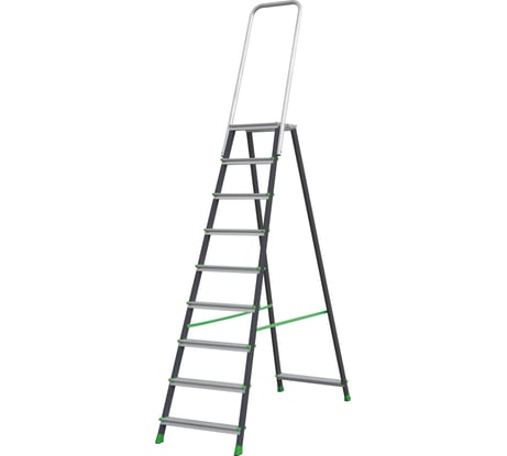 Стремянка Новая Высота ст./ал. NV 2136, 1x6 ступеней, 80 мм, площадка 350x260 мм, дуга безопасности 800 мм 2136106