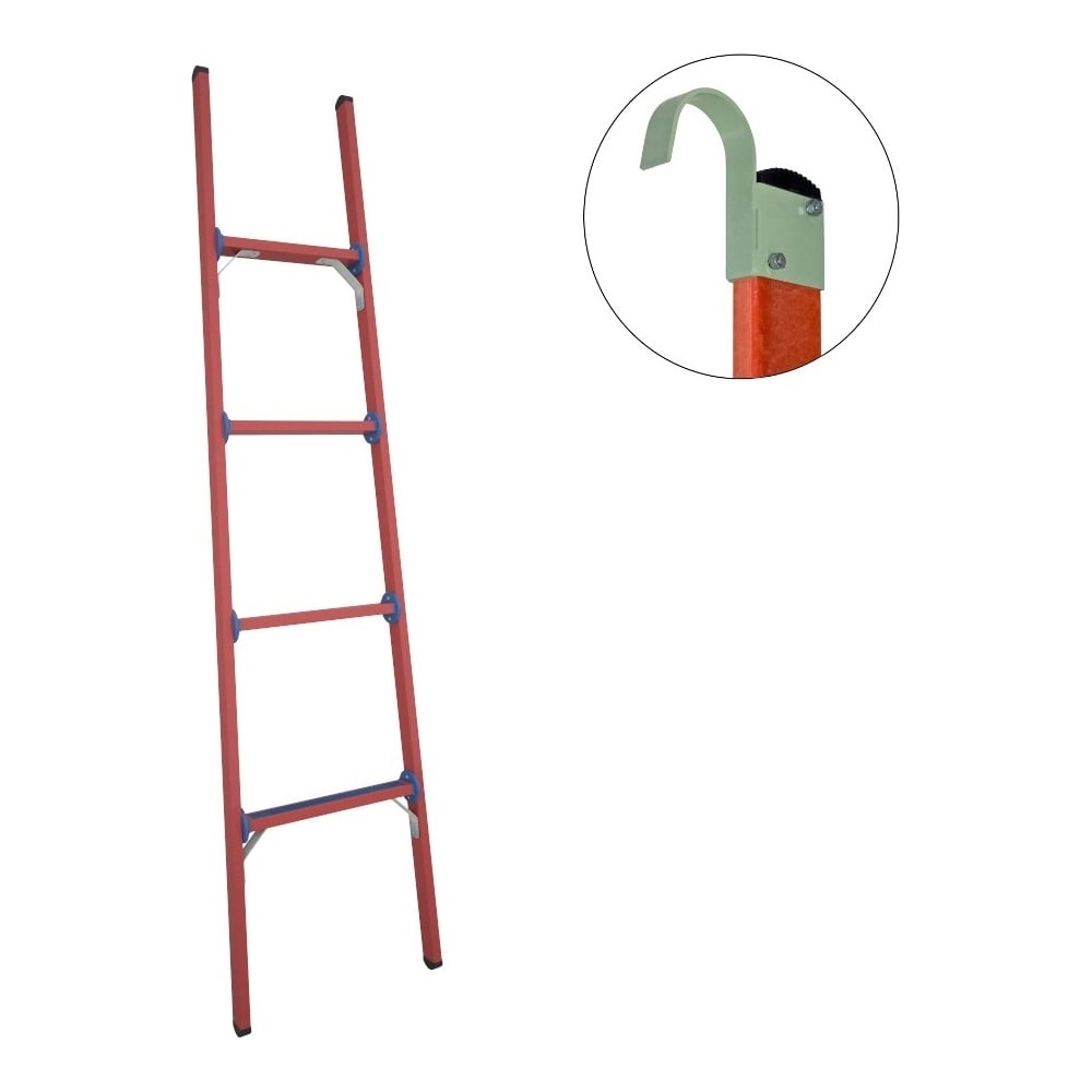 Стеклопластиковая приставная диэлектрическая лестница Антиток крюки ...