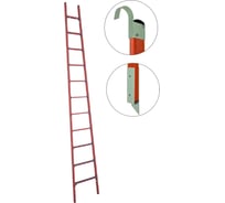 Стеклопластиковая приставная диэлектрическая лестница Антиток мягкий грунт+крюки ЛСПД-4.0 Е МГ К 471566