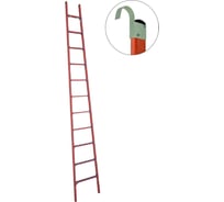 Стеклопластиковая приставная диэлектрическая лестница Антиток крюки ЛСПД-4.0 Е К 471565