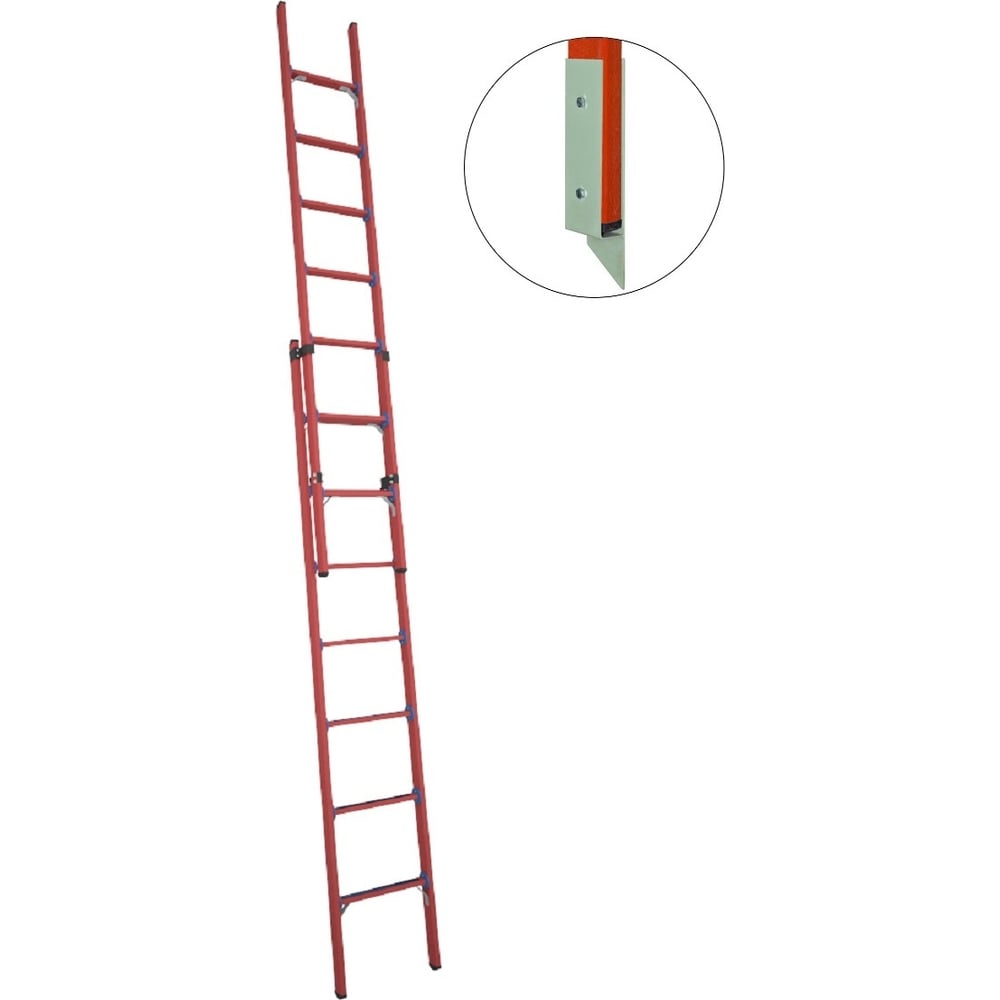 Диэлектрическая стеклопластиковая приставная, раздвижная лестница ...