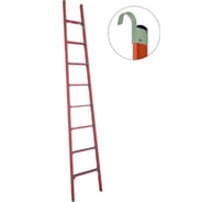 Стеклопластиковая приставная диэлектрическая лестница Антиток крюки ЛСПД-3.0 Е К 471551