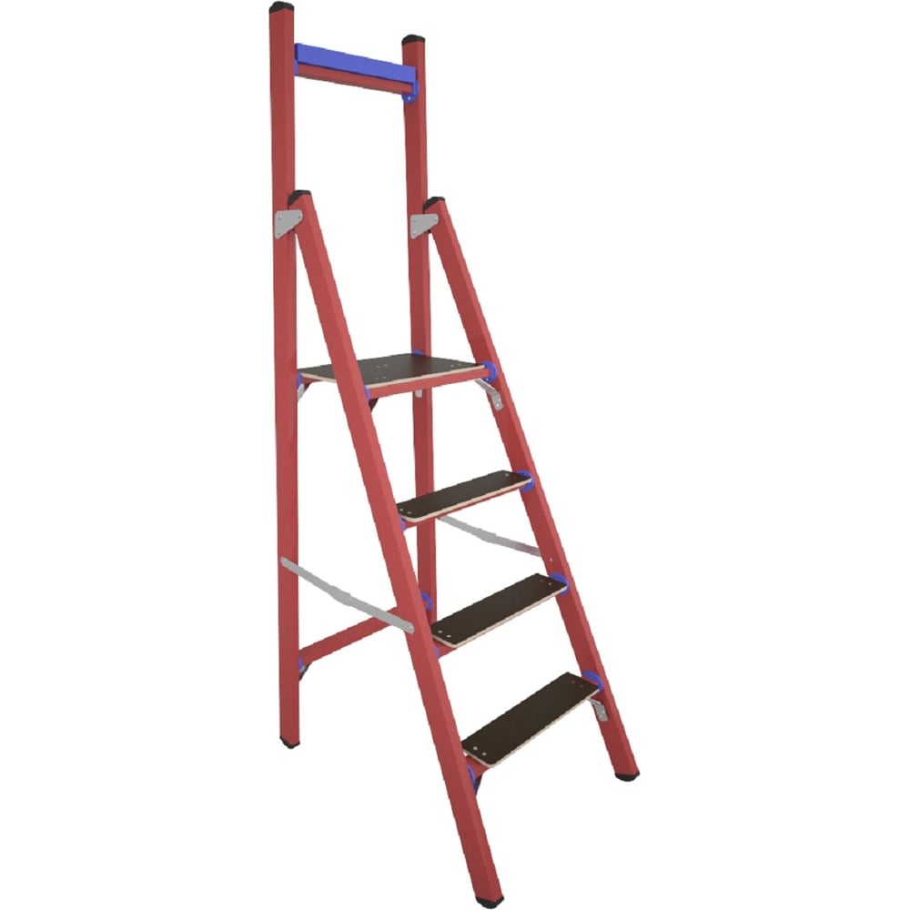 Диэлектрическая стеклопластиковая стремянка с вертикальной опорой ...