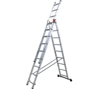 Алюминиевая трехсекционная лестница ООО Риз 3x9 Н=5,62 LAT3X9