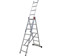 Алюминиевая трехсекционная лестница ООО Риз 3x7 Н=3,94 LAT3X7