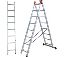 Алюминиевая трехсекционная лестница ООО Риз 3x8 Н=5,0 LAT3X8
