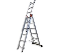 Алюминиевая трехсекционная лестница ООО Риз 3x6 Н=3,38 LAT3X6
