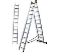Алюминиевая трехсекционная лестница ООО Риз 3x11 Н=7,3 LAT3X11
