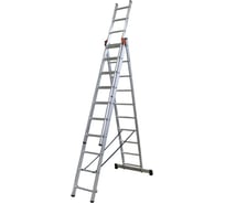 Алюминиевая трехсекционная лестница ООО Риз 3x10 Н=6,46 LAT3X10