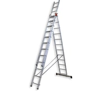 Алюминиевая трехсекционная лестница ООО Риз 3x12 Н=8,43 LAT3X12