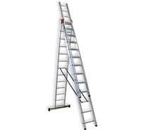 Алюминиевая трехсекционная лестница ООО Риз 3x13 Н=9,27 LAT3X13