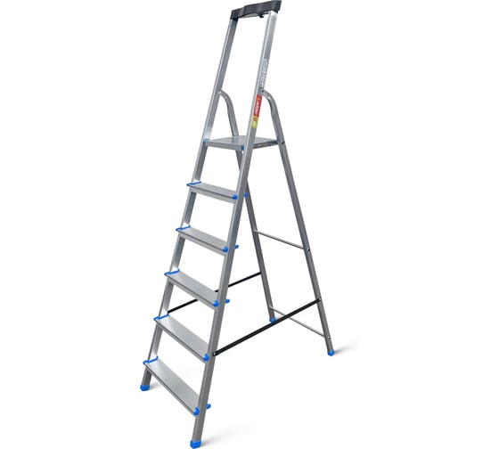 Стремянка алюминиевая LadderBel 6 ступеней с органайзером STR-AL-6T
