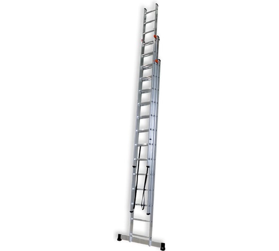 Алюминиевая трехсекционная лестница ООО Риз 3x14 Н=10,11 LAT3X14