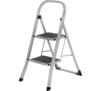 Стремянка стальная СИБРТЕХ 2 широкие ступени 20x30 см с полимерным покрытием // 97726