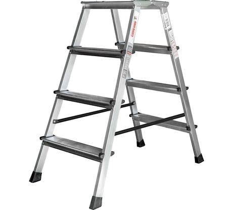 Стремянка алюминиевая двухсторонняя с площадкой Новая Высота 350х260 мм NV2120 2120208