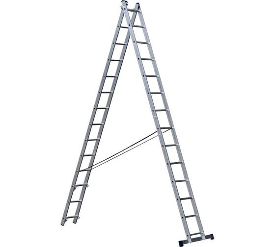 Лестница двухсекционная универсальная STAIRS усиленная 14 ступеней ALP214