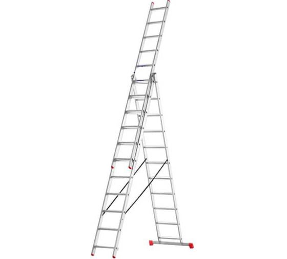 Лестница 3-х секционная emtop высота 5,95 м, нагрузка - 150 кг, вес 13,2 кг ELAD4391 1