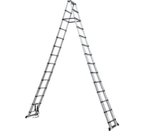 Стремянка телескопическая алюминиевая бытовая Scheppach 4.1м, 14+14 ступеней Sch-UP410-2(62504)