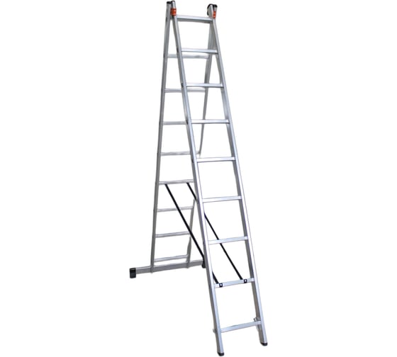 Алюминиевая двухсекционная лестница ООО "РИЗ" 2х9 LAD2X9 1