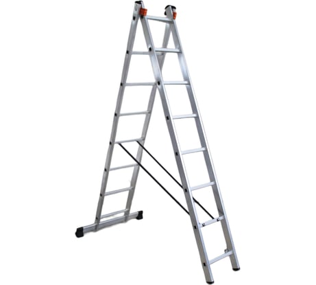 Алюминиевая двухсекционная лестница ООО "РИЗ" 2х8 LAD2X8