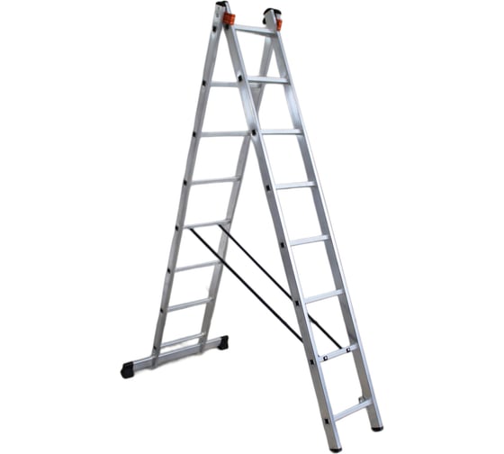 Алюминиевая двухсекционная лестница ООО "РИЗ" 2х8 LAD2X8 1