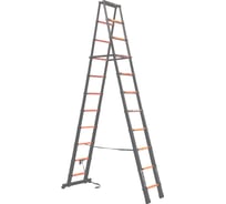 Стремянка телескопическая ISMA алюминевая, бытовая, 3.2м (11+11 ступенек) ISMA-UP320-2(62694)