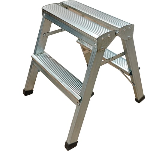 Стремянка двусторонняя ООО МЗТ 2 ступени, оцинкованная сталь stepladder2x2 1