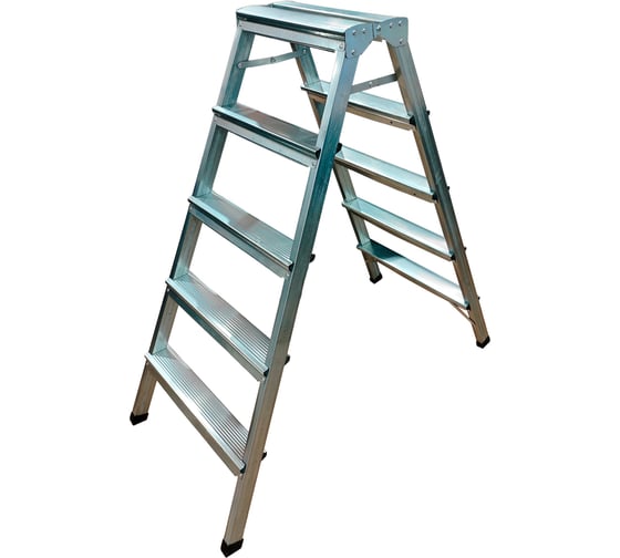 Стремянка двусторонняя ООО МЗТ 5 ступеней, оцинкованная сталь stepladder5x5 1