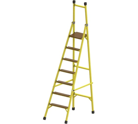 Стремянка стеклопластиковая ООО "ЛУЧ" с вертикальной опорой телеком с широкими ступенями ССВ-2,4ТШ-Ф40П 1