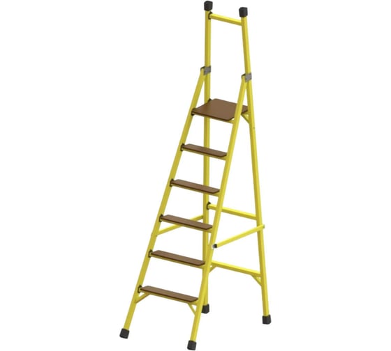 Стремянка стеклопластиковая ООО "ЛУЧ" с вертикальной опорой телеком с широкими ступенями ССВ-2,2ТШ-Ф40П 1