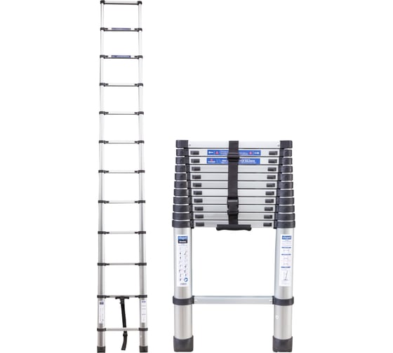 Лестница телескопическая Scheppach алюминиевая, бытовая, 3.5 м, 12 ступенек Sch-UP350(65698)