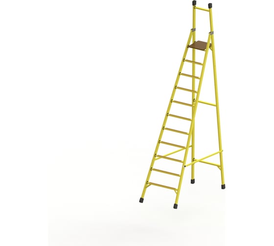 Стремянка диэлектрическая стеклопластиковая ООО "ЛУЧ" с вертикальной опорой телеком ССВ-3,4Т-Ф55П 1