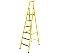 Стремянка диэлектрическая стеклопластиковая ООО "ЛУЧ" с симметричной опорой с широкими ступенями ССС-2,9Ш-Ф40П